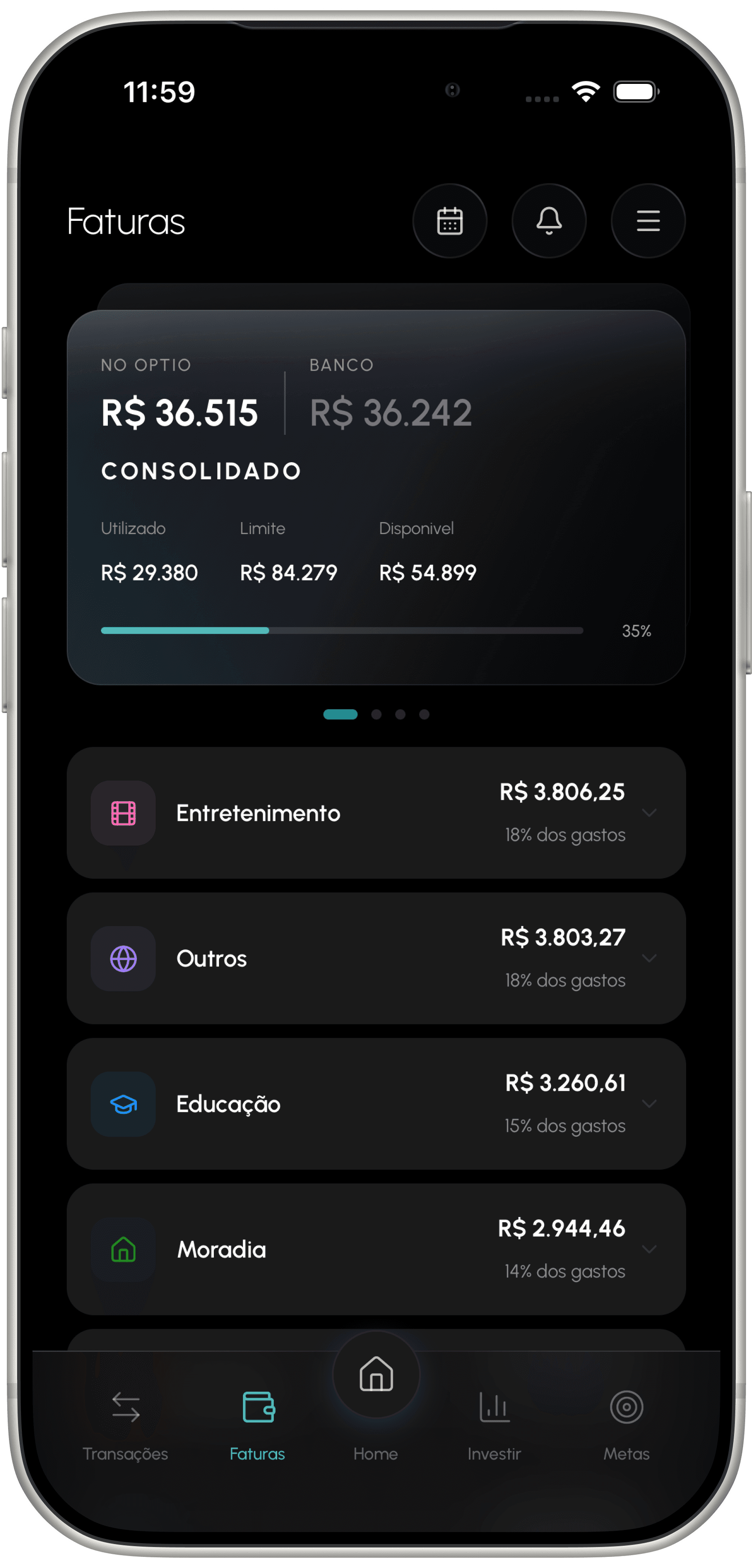 Optio App - Dashboard